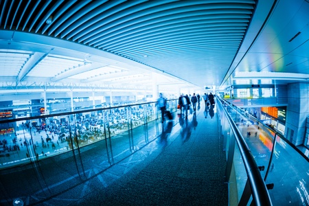 passenger in the shanghai pudong airport.interior of the airport.のeditorial素材