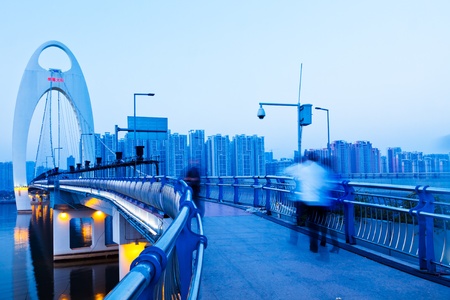 Zhujiang River and modern building offinancial district in guangzhou china.の写真素材