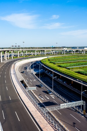 the scene of  T3 airport building in beijing china.の写真素材