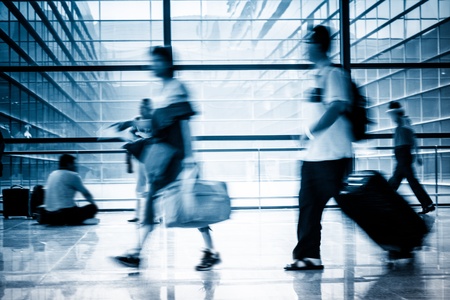 Futuristic  Airport interior
people walking in motion blurの写真素材