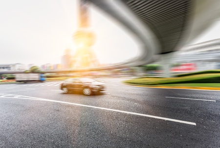 concrete road curve of viaduct in shanghai china outdoor.の写真素材