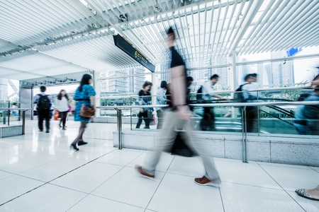 escalator  ,interior of the shanghai pudong airport .のeditorial素材