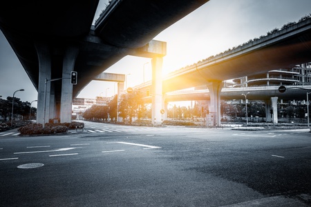 concrete road curve of viaduct in shanghai china outdoor.の写真素材