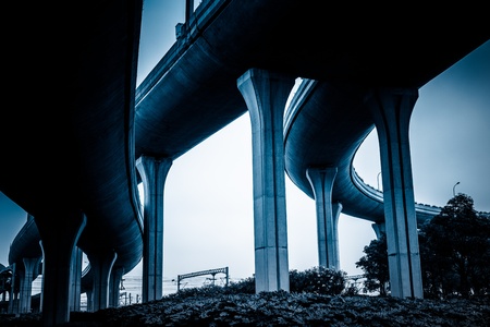 concrete road curve of viaduct in shanghai china outdoor.の写真素材