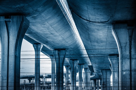 concrete road curve of viaduct in shanghai china outdoor.の写真素材