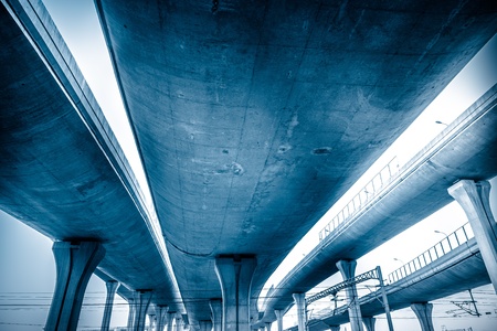 concrete road curve of viaduct in shanghai china outdoor.の写真素材