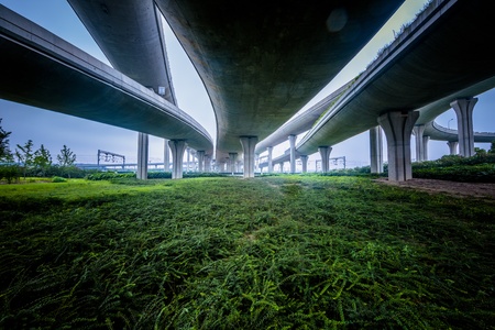 bridge overpass of shanghai china.の写真素材