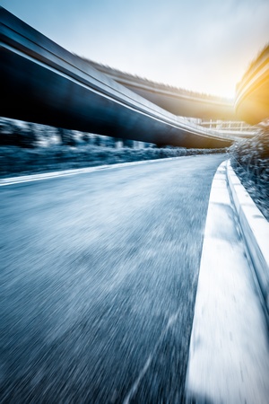 concrete road curve of viaduct in shanghai china outdoor.の写真素材