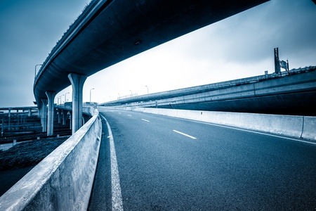 concrete road curve of viaduct in shanghai china outdoor.