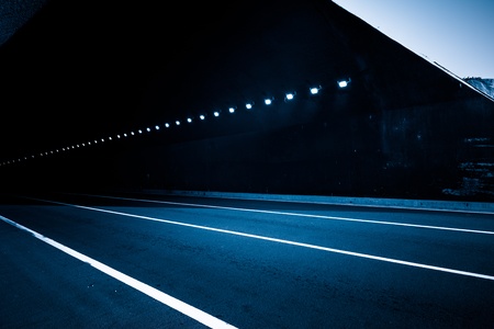 empty tunnel, blue toned image.の写真素材