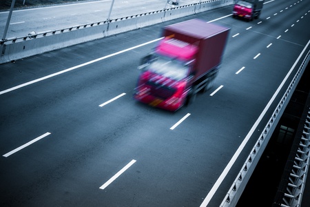 motion trucks on the freeway.の写真素材