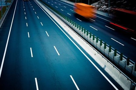 motion trucks on the freeway.の写真素材