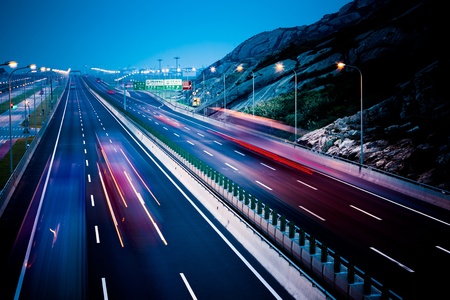 motion trucks on the freeway.