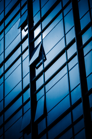 modern building exterior,blue toned image.のeditorial素材