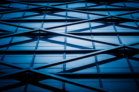 modern building exterior,blue toned image.のeditorial素材