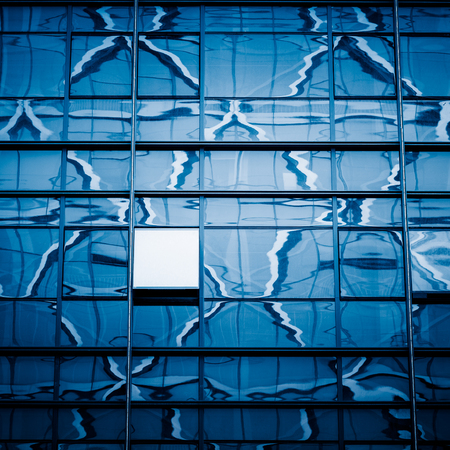modern building exterior,blue toned image.のeditorial素材