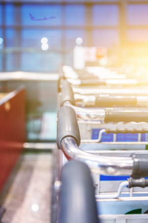 Airport Luggage Trollies,chongqing china.の写真素材