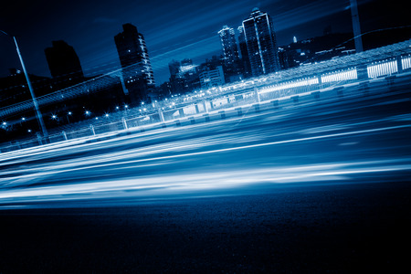 car trails on highway,chongqing china.の写真素材