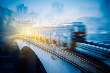 moving metro monorail,chongqingの写真素材