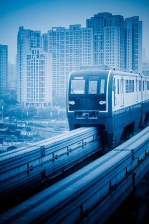 moving metro monorail in chongqing
