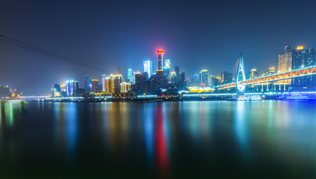nightview of chongqing cityscapeの写真素材