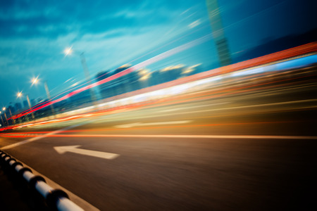 car trails on highway,chongqing china.の写真素材