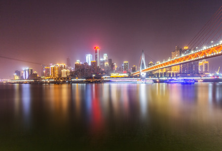 Cityscape of Chongqing at night?china.の写真素材