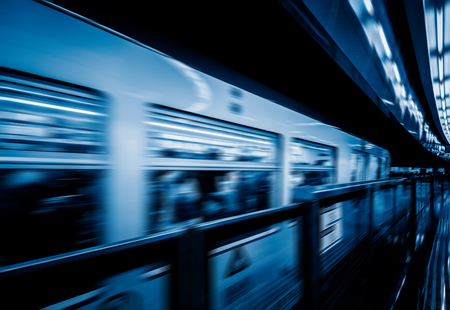 blurred motion subway,chongqing china.の写真素材