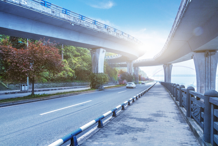 traffic on chongqing interchangeの写真素材