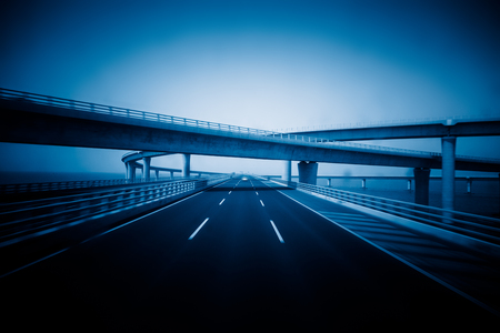 traffic on haiwan bridge,qingdaoの写真素材