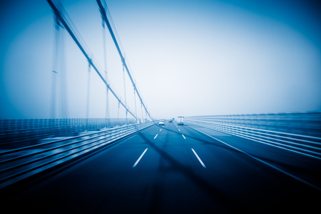 traffic on haiwan bridge,qingdaoの写真素材