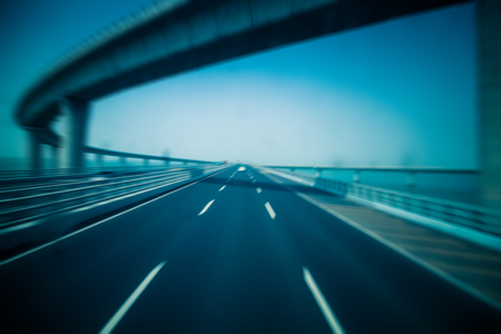 traffic on haiwan bridge,qingdaoの写真素材