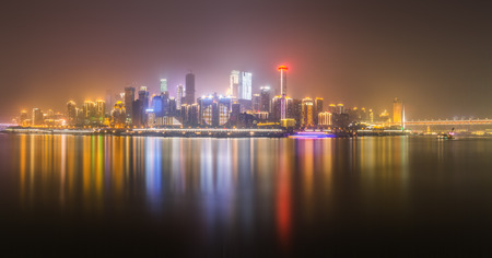 nightview of chongqing cityscapeの写真素材