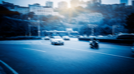 blurred traffic,chongqingの写真素材