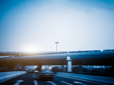 crowded traffic on highwayの写真素材