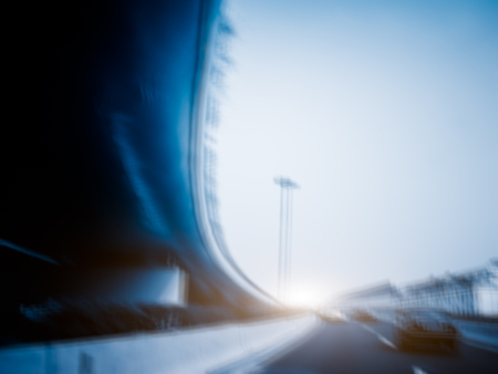 car driving on the highway,blurred image.の写真素材