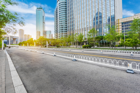 traffic in the downtown district,tianjin china.の写真素材