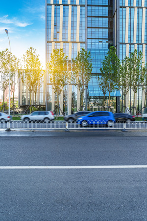 traffic in the downtown district,tianjin china.の写真素材