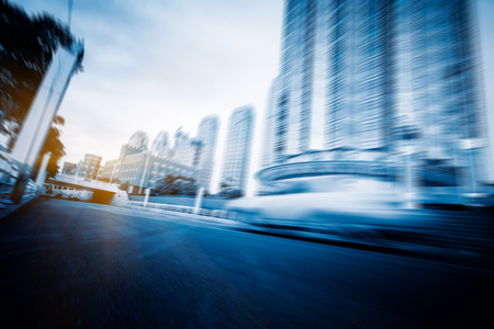 traffic in the downtown district,tianjin china.の写真素材