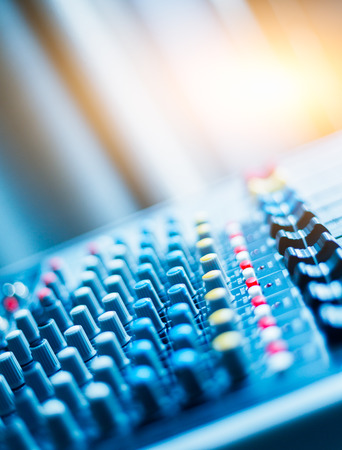 close-up view of professional sound mixer,still life.の写真素材