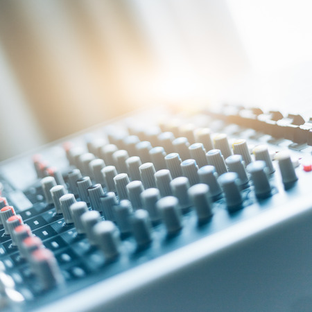 close-up view of professional sound mixer,still life.の写真素材