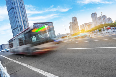 motion blurred car at bridge,tianjin city,china.の写真素材