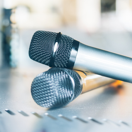 closeup view of microphone,still life.