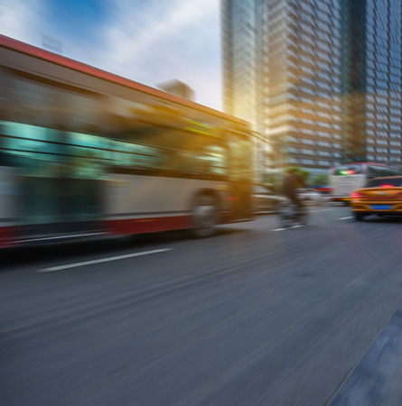 traffic in the downtown district,tianjin china.の写真素材