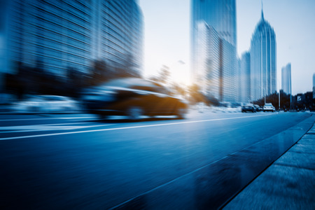 traffic in the downtown district,tianjin china.の写真素材