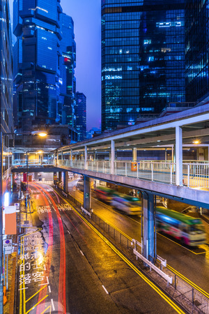 traffic in the downtown district,hongkong china.の写真素材