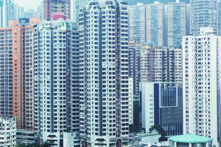 apartments in hongkong china.の写真素材