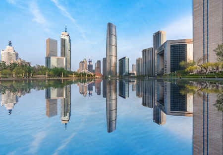 Cityscape of Tianjin,China.の写真素材