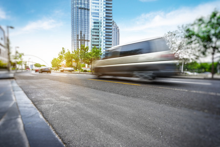 motion blurred urban trafficのeditorial素材