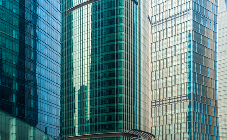 group of modern skyscrapers in hong kong central district,china,east asia.のeditorial素材